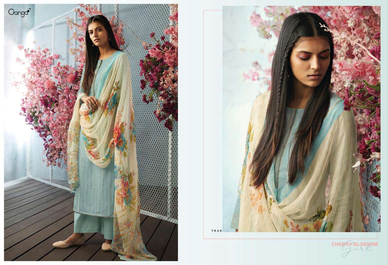 Cherry Blossom By Ganga Wholesale Cotton Suit Cherry Blossom By Ganga Wholesale Cotton Suit